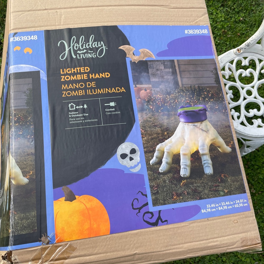 Holiday Living Lighted Zombie Hand Halloween Blow Mold Indoor Outdoor 2.5ft